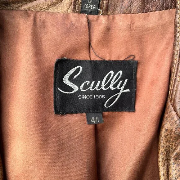 Vintage Scully Genuine Leather Blazer Mens Size 44 Western Cowboy Outerwear